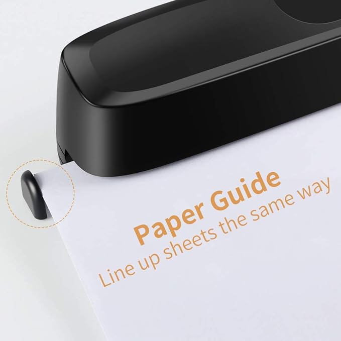 AFMAT HP01 3 Hole Punch, Electric Three Hole Punch Heavy Duty, 20-Sheet Punch Capacity, AC or Battery Operated, Effortless Punching, Long Lasting Paper Puncher for Office School Studio, Black