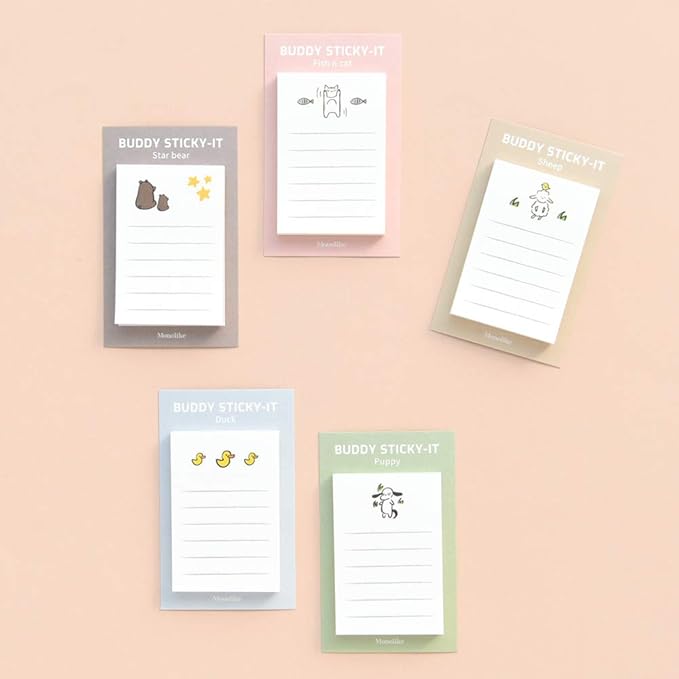 Monolike Buddy Ver.1 Sticky-it - 5p Set Self-Adhesive Memo Pad 50 Sheets