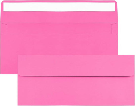100 Pack Rose #10 Business Envelopes, Standard Envelopes Self Seal, 4 1/8 x 9 1/2 Inch Letter Size Business Mailing Envelopes for Checks Invoices Statements Baby Shower Wedding Birthday
