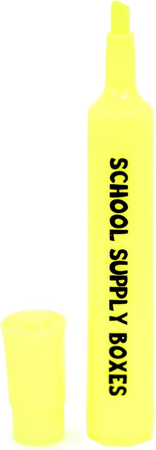 School Supply Boxes | Yellow Highlighters | 100 Pack | Bold Chisel Tip, Low-Odor Highlighters