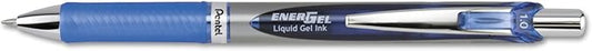 Pentel BL80C EnerGel RTX Retractable Liquid Gel Pen, 1 mm, Black/Gray Barrel, Blue Ink