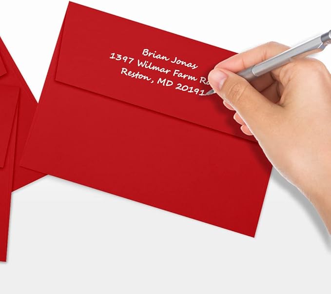 LUXPaper A7 Invitation Envelopes | 5 1/4" x 7 1/4" | Holiday Red | 60lb. Text | 50 Qty