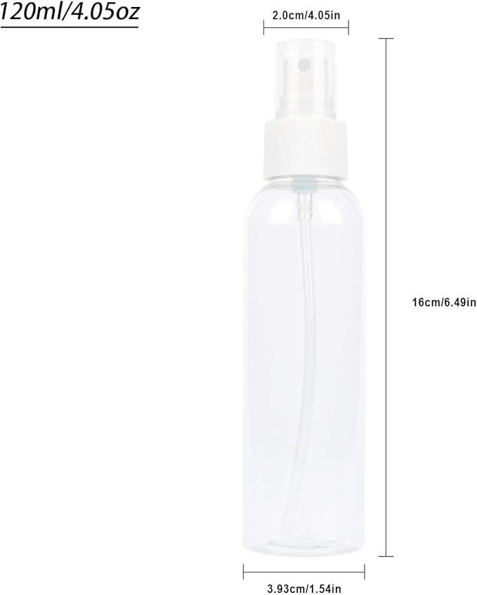 TRENDBOX 12 Pack Empty Transparent Plastic Fine Mist Spray Bottle 120 ml (4 oz)