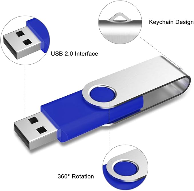 Aiibe 16 GB Flash Drive Bulk USB Flash Drive 16GB 50 Pack USB 2.0 Thumb Drives Memory Stick USB Drive 16GB, Blue
