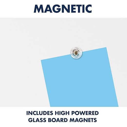 Quartet Glass Whiteboard, Magnetic Dry Erase Board, Wall Mounted Whiteboard for Office, School and Home, 42"W x 74"H, White (Q014274IMW)