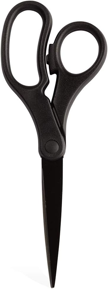 JAM PAPER Multi-Purpose Precision Scissors - 8 Inch - Black - Ergonomic Handle & Stainless Steel Blades - Sold Individually