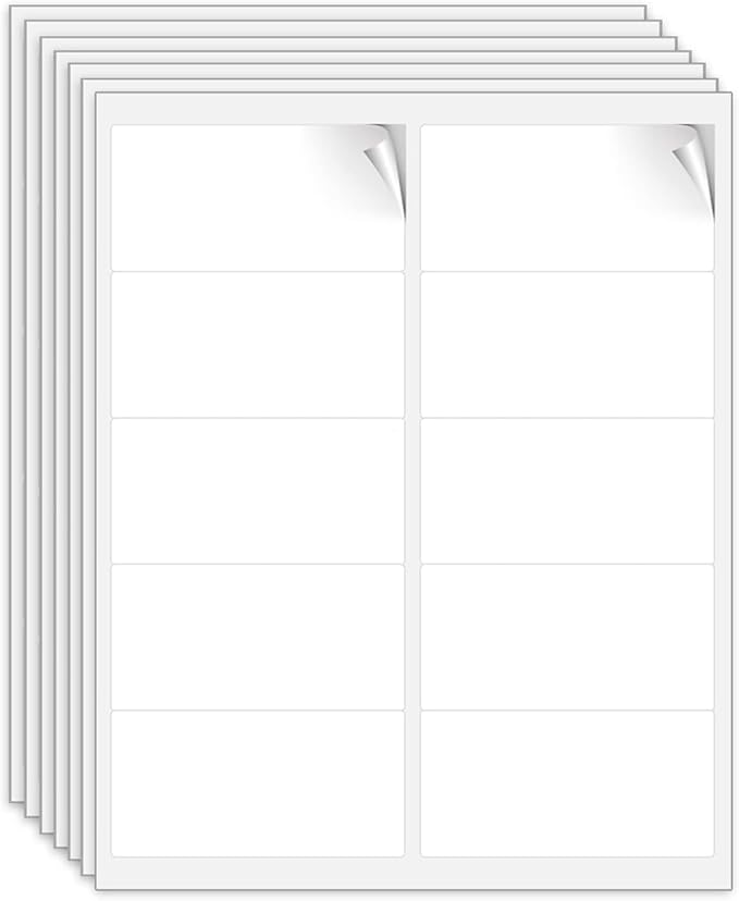 10 per Page Labels, Blank White Permanent Adhesive Shipping Address Labels for Laser/Ink Jet Printer, 2" x 4", 10-UP Labels (100 Sheet, 1000 Labels)