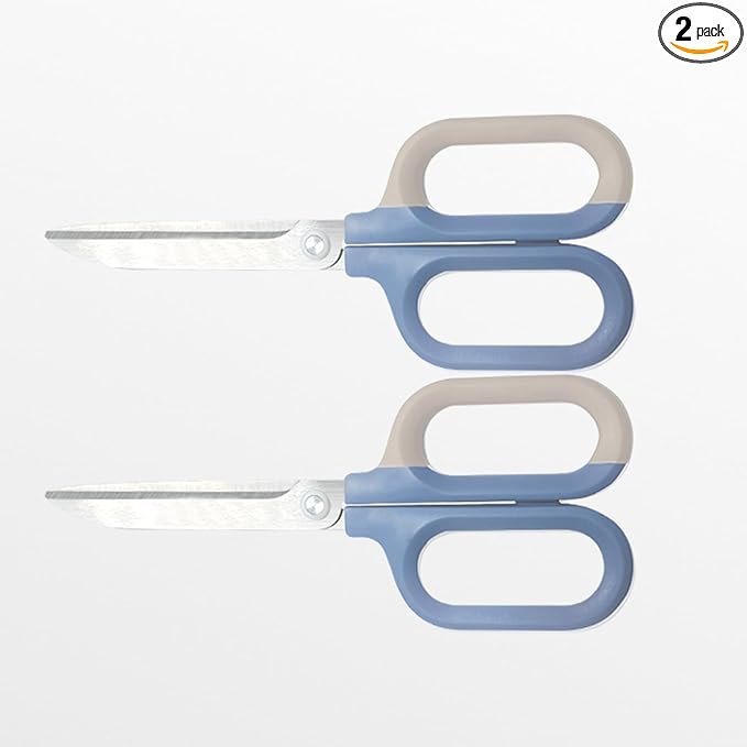 Blue Office Scissors with Comfort-Grip Handles, Sharp Craft Scissors for DIY Art, Sewing, Fabric, Student, Teacher, and Home Use(7", Blue-2Pack)