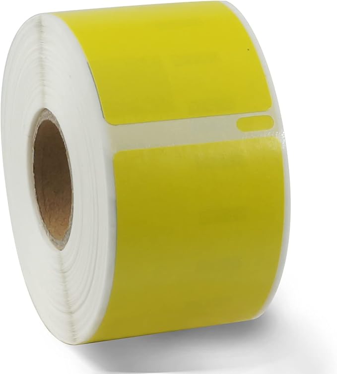 BETCKEY Colored Labels Compatible with Dymo 30321 (1-4/10" x 3-1/2") Large Address Labels, Compatible for Dymo LabelWriter Thermal 450, 4XL & Zebra Desktop Printers [1 Roll, 260 Labels, Yellow]