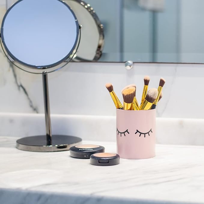 GEGUTON Makeup Design Pen Holder – Steel, Nude Pink, Fun and Feminine Look – Organizes Pens and Accessories, Adds Charm to Desks, Great Gift Idea – Fun Collection