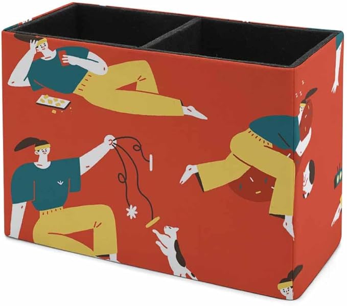 Custom Leather Pen Holder - Personalized Office & Home Storage Box with Logo, Text & Picture (Desk Pen Organizer)