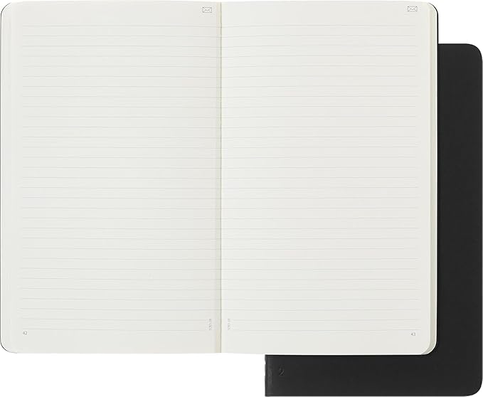Moleskine Smart Cahier Journal, Large, Ruled, Black, Soft Cover (5 x 8.25)