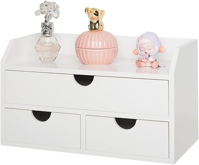 ZGZD Elegant Wooden Desk Organizer with 3 Drawers – Premium Tabletop Office Supplies Storage for Home & Office – Stylish, Space-Saving, Multi-Functional Desk Accessories