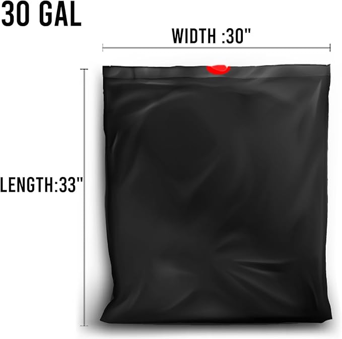 30 Gallon Trash Bags Drawstring, 75 Count Bulk, Black & Unscented, Multi-purpose Garbage Bags Can Liners for Business Home Kitchen Commercial and Industrial