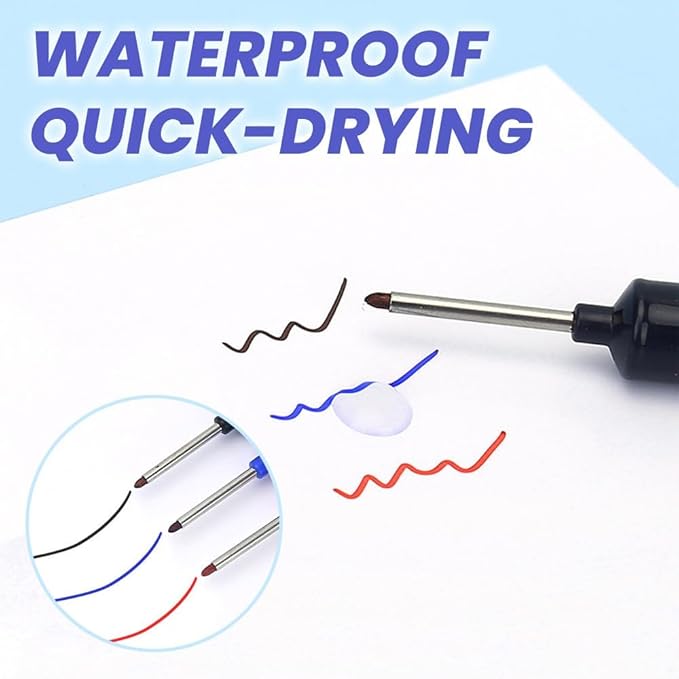 5PCS Long Head Deep Hole Marker Pens, 20mm Deep Reach Long Nose Markers, 45mm Permanent Markers Carpenter Ink Marker Pens, Waterproof Construction Markers Marking Tool, Metal Marking Pen (45MM Black)