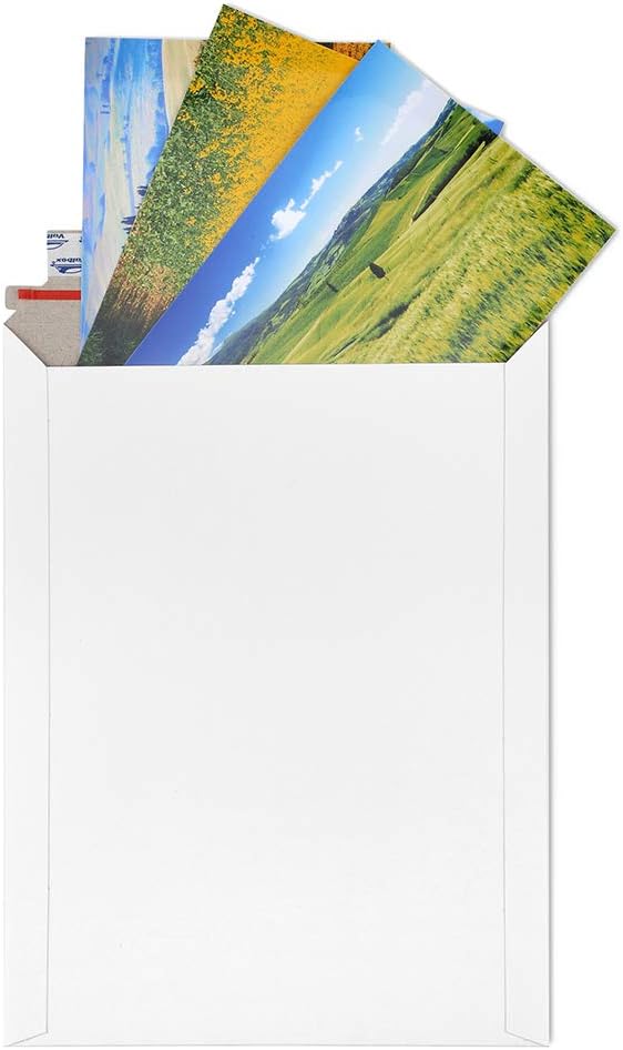 ValBox 9x11.5 Self Seal Photo Document Mailers 25 Pack Stay Flat White Cardboard Envelopes, 9.25 x 11.75 Inches