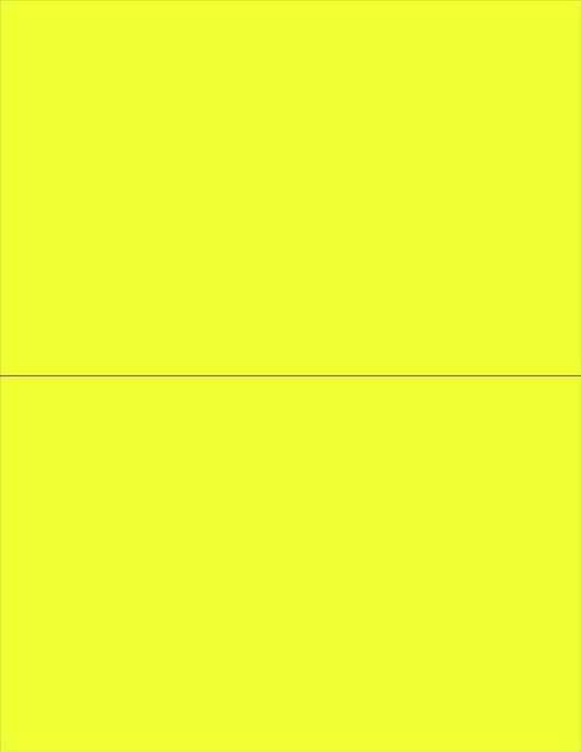 NextDayLabels - 8-1/2 x 11 Neon Color High Light Fluorescent Labels for Laser & Inkjet Printer (Yellow Fluorescent, 8-1/2" x 5-1/2" - 2 Per Page | 50 Labels)