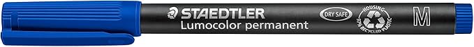 STAEDTLER Lumocolor Universal Pen, Medium, Felt Tip, Permanent Marker, 1.0mm, Blue 317-3