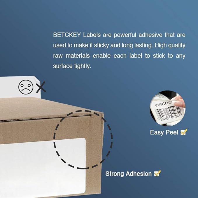 BETCKEY - Compatible Address Labels Replacement for Brother DK-1201 (1.1 in x 3.5 in), Use with Brother QL Label Printers [10 Rolls/4000 Labels]