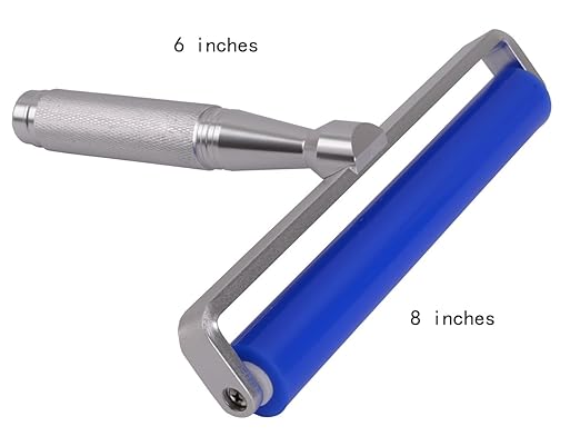 4-20 inch Glue Silicone Rubber Pasting Tacky Soft Roller Record Cleaner Squeegee Wheel Anti-Static Sticky Dust Collection for Film Application Craft Project Particle Remove Electronic Industry (8")