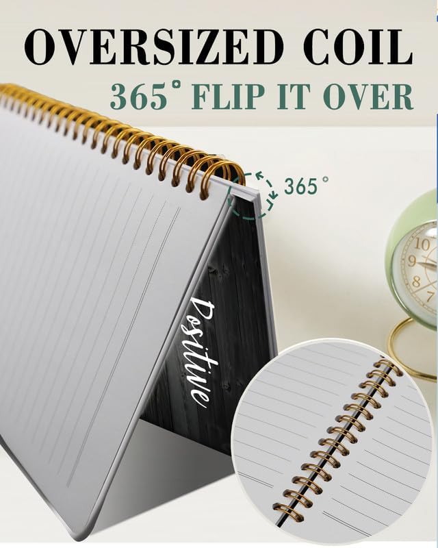 Spiral Journal Notebook,A5 Hardcover Lined Journals for Women Girl 6 x 8.3 in,120 Pages Thick Paper,Cute College Ruled Writing Notebook for Gifts Office Work School(Stay Positive Motivational)