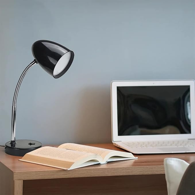 ENERGETIC SMARTER LIGHTING LED Desk Lamp, Flexible Gooseneck with Table lamp, 3.5W 240LM 4000K Cool White Study Lamps for Bedroom and Office, Eye Protection, ETL Listed,Black