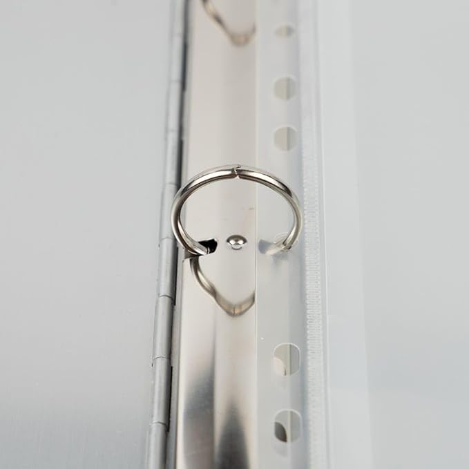 JAM PAPER Plastic 3 Hole Punch Binder Envelopes with Hook & Loop Closure - Letter Booklet - 9 1/2 x 11 1/2 with 1 Inch Expansion - Clear - 3/Pack