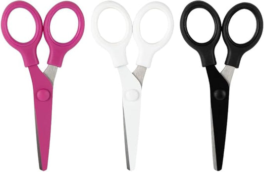 JAM PAPER Multi-Purpose Mini Scissors Set - 5 Inch - Assorted Colors - Soft Grip & Stainless Steel Precision Blades - 3/Pack