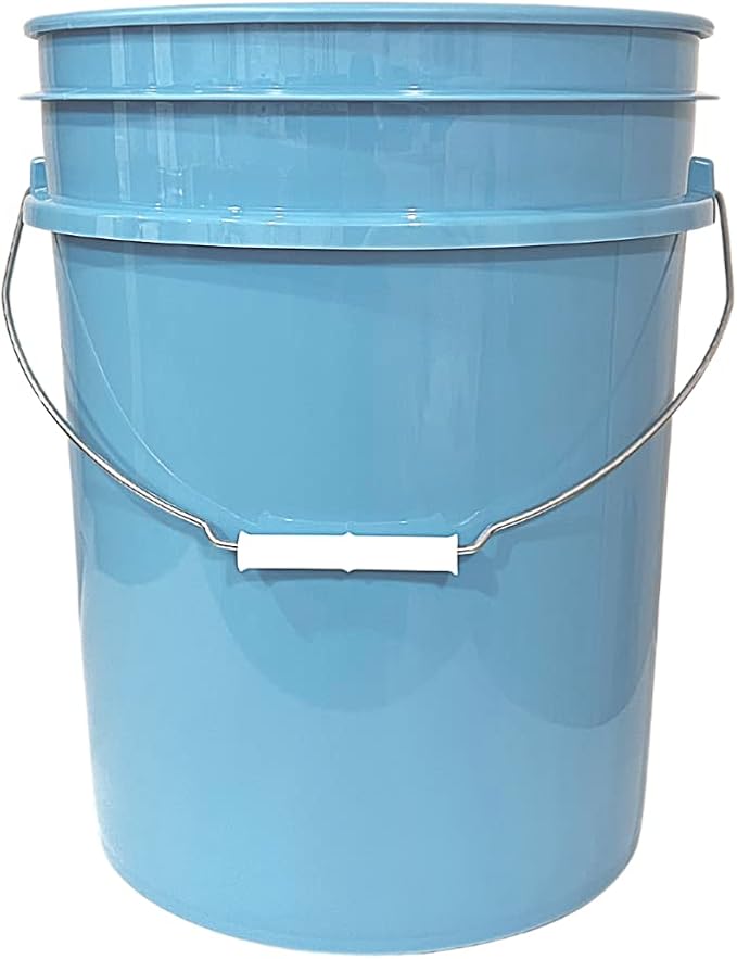 House Naturals 5 Gallon Plastic Blue Food Grade Made in USA Bucket Container with Air Tight Screw on Lid (Pack of 3)