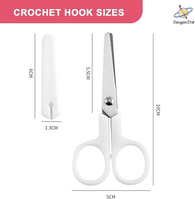 Small Safety Scissors with White Cover, Perfect for Kids & Students, Blunt Tip Cutting Tools for Multipurpose, Office, Home, School, Cut Craft Supplies, 1-Pack