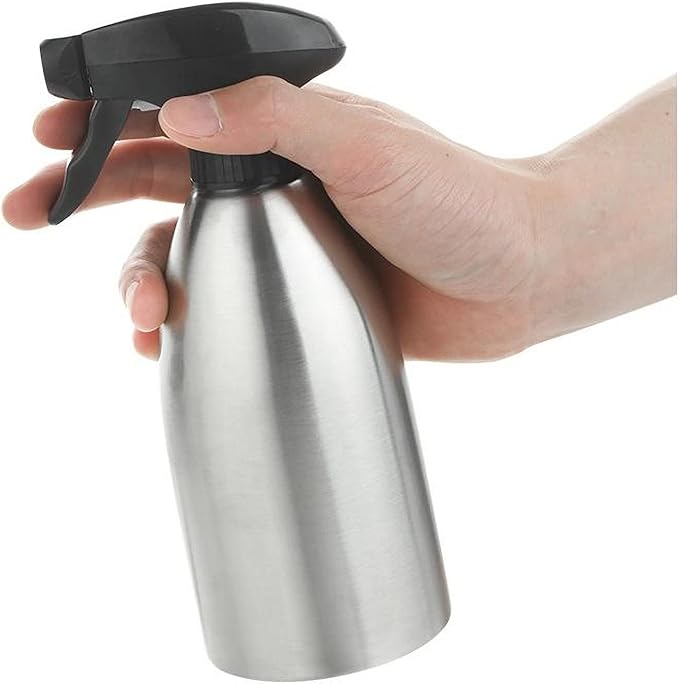 Stainless Steel Olive Oil Sprayer Bottle, 17 Oz/500ml Sauce Vinegar Sprayer Dispenser, Water Sprayer Bottle,Kitchenware Tools for Cooking, Frying, BBQ and Grilling
