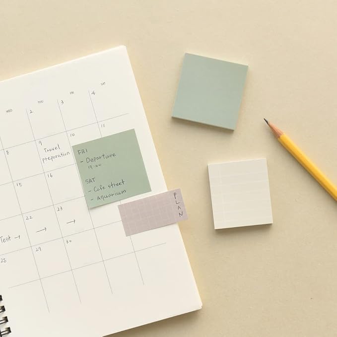 Monolike Color Palette Sticky Plan 30p B Set 4P - Self-Adhesive Memo Pad 30 Sheets