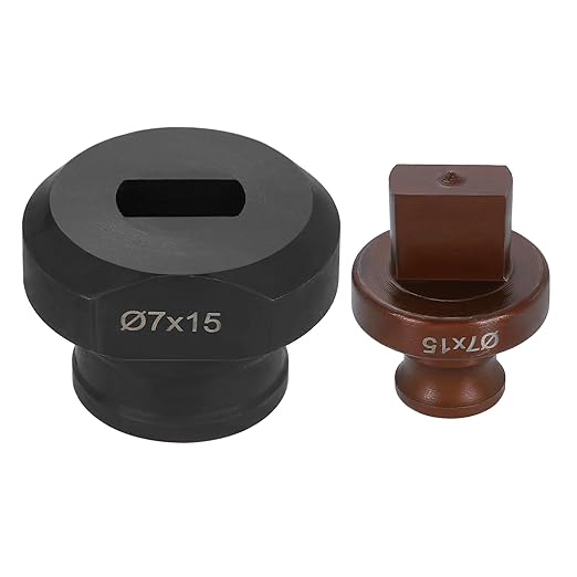 HARFINGTON Hydraulic Hole Punch Die 7x15mm Slotted Hole 40Cr Steel Electric Punching Kit for MHP-20 JP-20 Electric Punching Machine, Burgundy & Black