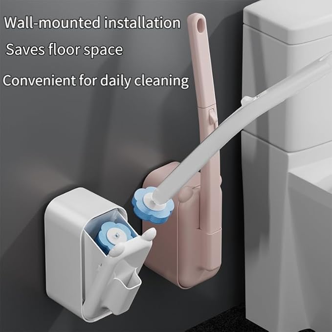 Disposable Toilet Brush Toilet Bowl Cleaner,Toilet Cleaning Supplies,Toilet Bowl Brush,Toilet Cleaner Brush,Toilet Brush with Holder,48 Refills for Cleaning and Hygienic (White)