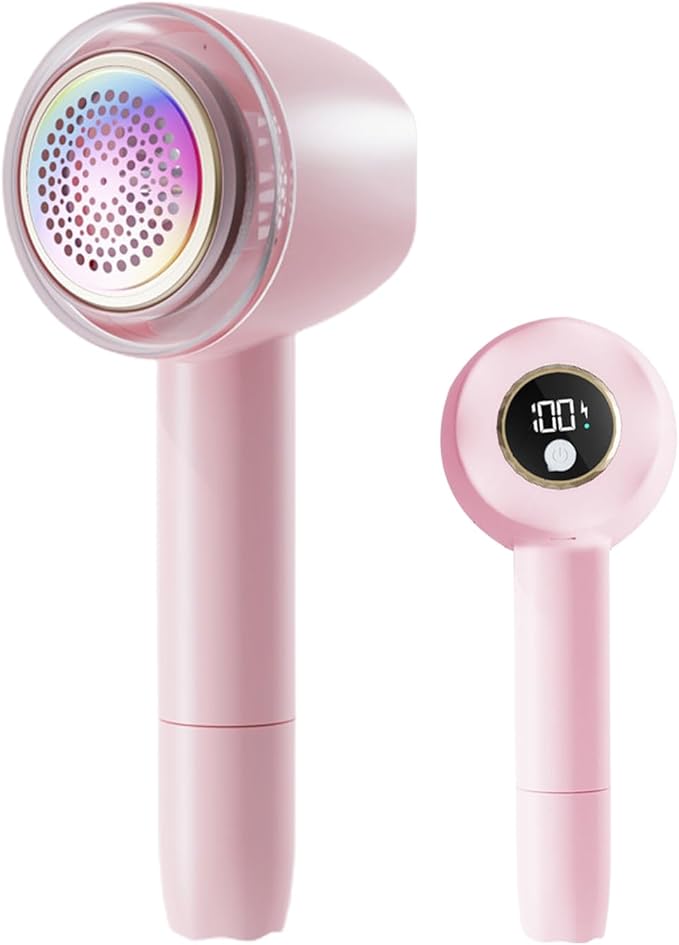 Fabric Lint Shaver, Clothes Fuzz Shaver, USB Powered Shaver and Lint Brush 2 in 1, Laundry Supplies to Remove Fuzz, Lint Balls, Pills On Clothes, Sweater, Seat Mat, Sofa, Furniture, Bedding (Pink)