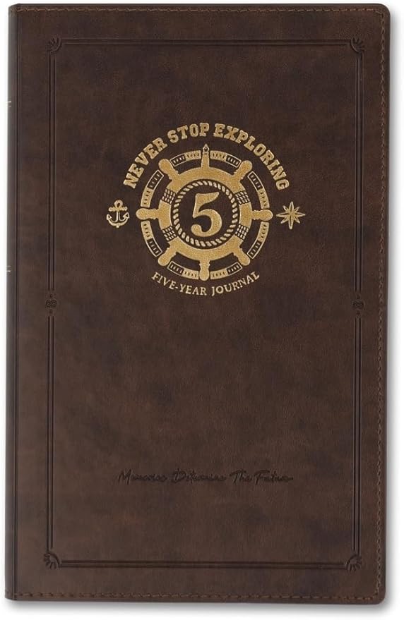 YouthWill Five Year Journal, 5-year Memory Notebook, Daily Journal, Undated Diary, One Line a Day, Soft Cover, Medium, 85gsm paper (Copper Brown)