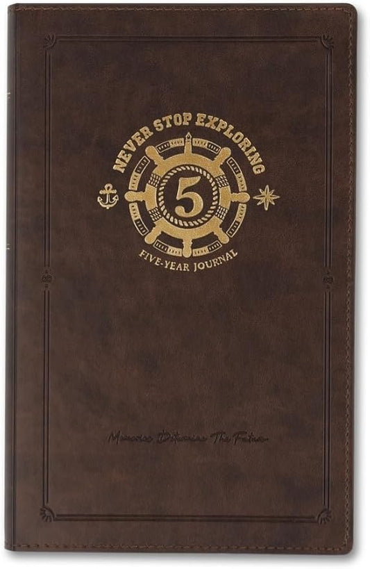 YouthWill Five Year Journal, 5-year Memory Notebook, Daily Journal, Undated Diary, One Line a Day, Soft Cover, Medium, 85gsm paper (Copper Brown)