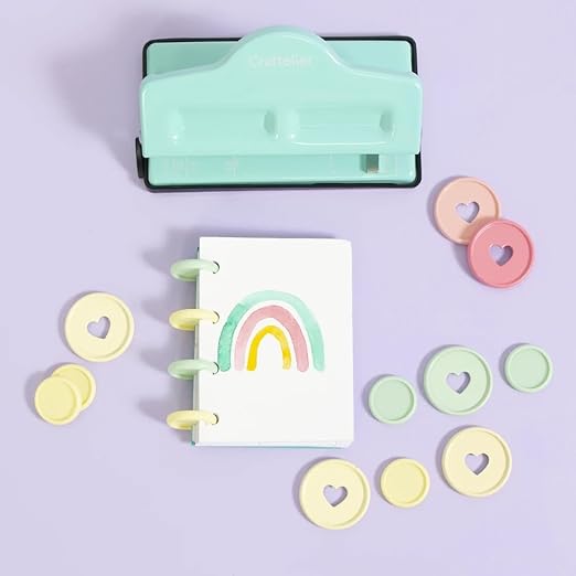 Craftelier - 4 Disc Planner Hole Punch | Adjustable Hole Puncher for Discbound Notebooks & Journaling Supplies | Punches up to 3 Sheets of 90 g/m2 | Aprox. Size 5.75" x 3.14" x 2.95"