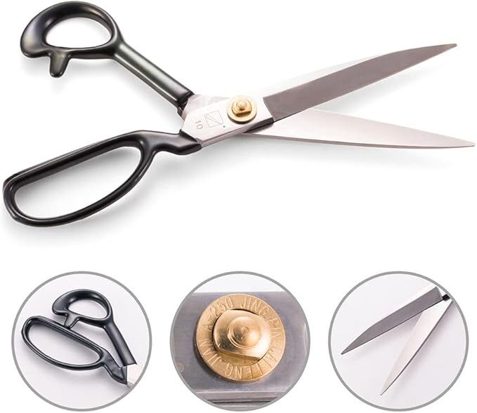 Sewing Scissors - Fabric Scissors 10 inch-Tailor's Dressmaking Shears Heavy Duty for Fabric, Leather Cutting, Sewing, Dressmaking, Tailoring, Altering (Right-Handed,10 inch White)