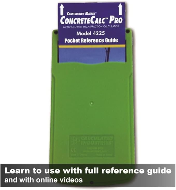 Calculated Industries 4225 ConcreteCalc Pro Advanced Feet-Inch-Fraction, Metric Construction-Math Calculator Tool for Concrete, Masonry, Paving Contractors and Estimators