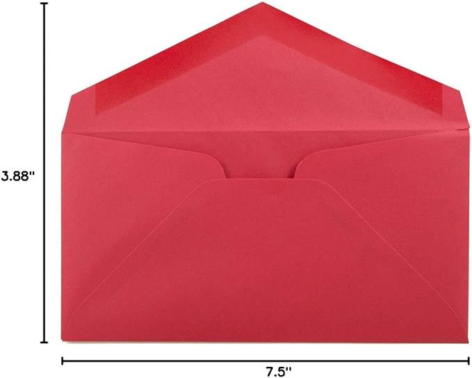 JAM PAPER Monarch Colored Envelopes - 3 7/8 x 7 1/2 - Red Recycled - Bulk 250/Box
