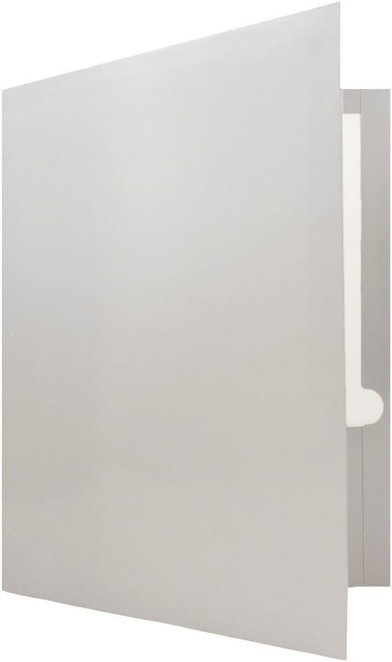 JAM PAPER Laminated Two Pocket Glossy 3 Hole Punch School Folders - Letter Size - High Gloss Silver - Bulk 100/Box