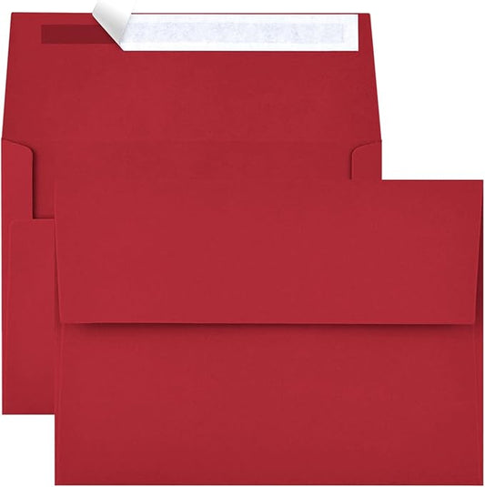 50 Pack A2 Envelopes for Invitations,4.37x5.75 inches,A2 Envelopes Red Self Seal,Printable,for Wedding,Invitation,Baby Shower,4x5 Cards