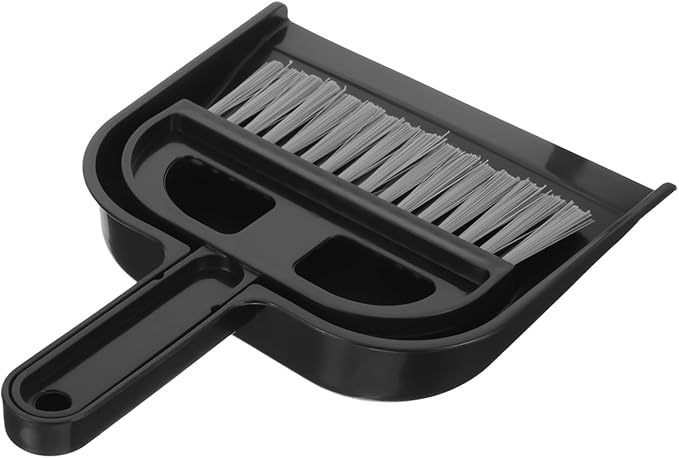 Ipetboom Keyboard Cleaning Brush and Mini Dustpan Set Compact 2-Piece Desktop Cleaning Tool for Laptops Keyboards Drawers and Small Spaces Black 8.46 X 6.29 Inches