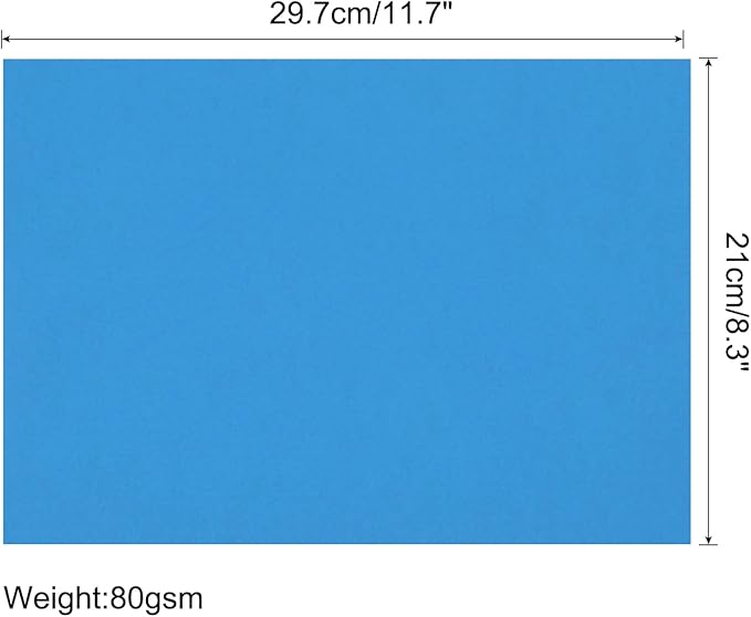 MECCANIXITY 125 Sheets A4 Colored Print Copy Paper 8.5" x 11" Origami Paper Printer Paper 80gsm for Printing, Document Copying, Art Craft, Blue