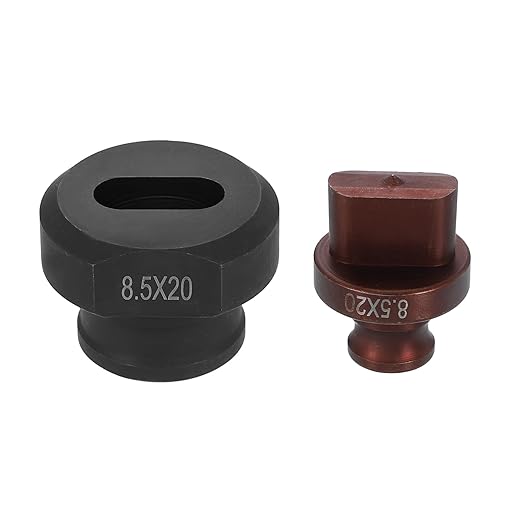 HARFINGTON Hydraulic Hole Punch Die 8.5x20mm Oval Hole 40Cr Steel Electric Punching Kit for MHP-20 JP-20 Electric Punching Machine, Burgundy & Black