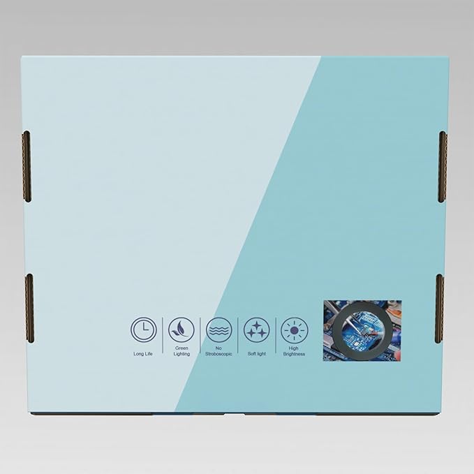 15X Magnifying Glass with Light, Table Lamp with Stand and Clamp, 2-in-1 LED Desk Lamp with Magnifier, 3 Color Modes, 72 LEDs, Real Glass Lens for Close Works, Craft, Hobby, Painting, Reading, Repair