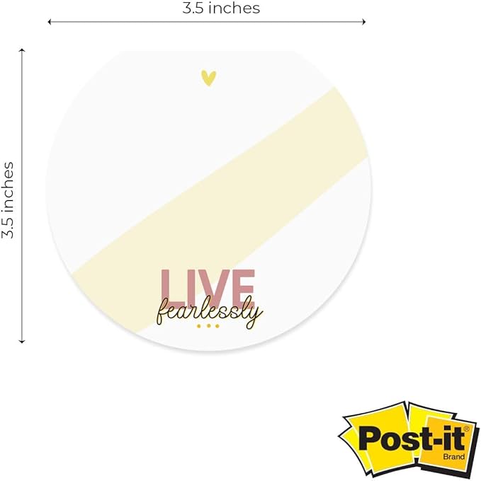 Kindness Sticky Note Pad Assortment/Set of 3 Round Flat Top Motivational Note Pads / 3.5" Be Kind Sticky Notes / 50 Sheets Per Pad/Made in USA