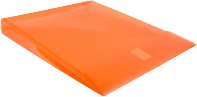 JAM PAPER Plastic Expansion Envelopes with Hook & Loop Closure - Letter Open End - 9 3/4 x 11 3/4 with 1 Inch Expansion - Orange - 12/Pack