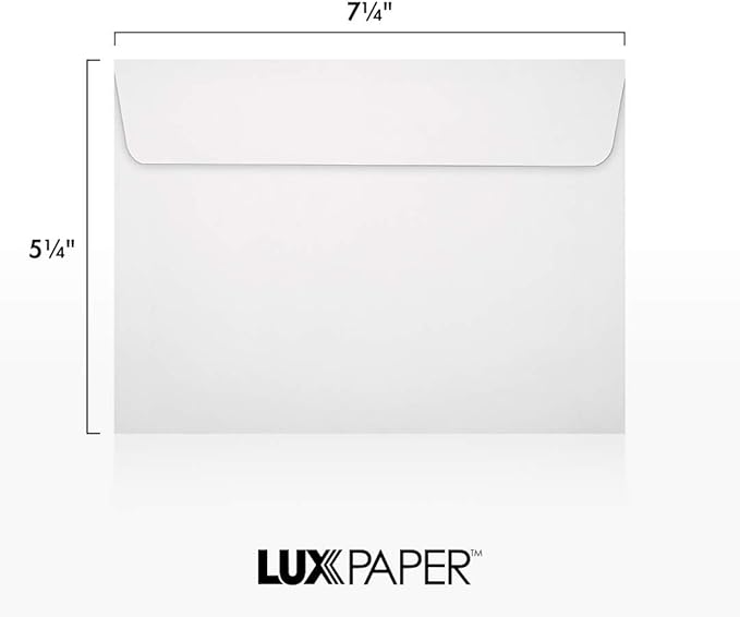 LUXPaper A7 Invitation Envelopes | 5 1/4" x 7 1/4" | White | 24lb. Text | 1,000 Qty